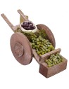 Wooden wagon with olives cm 14,5x5, 2x5,5h