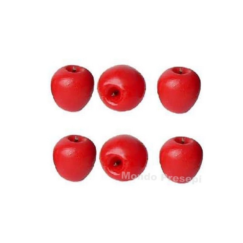 Conjunto de 6 manzanas rojas Mondo Presepi