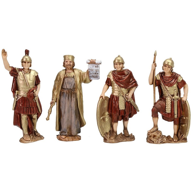 Conjunto de 4 figuras Centurión, 2 soldados y Rey Herodes