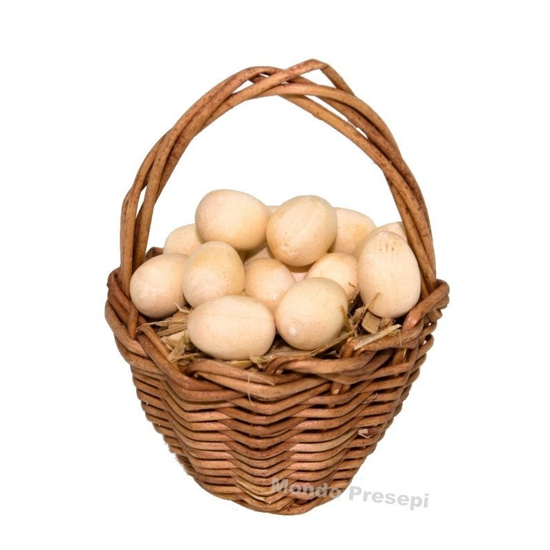 Basket with eggs 3.5 cm