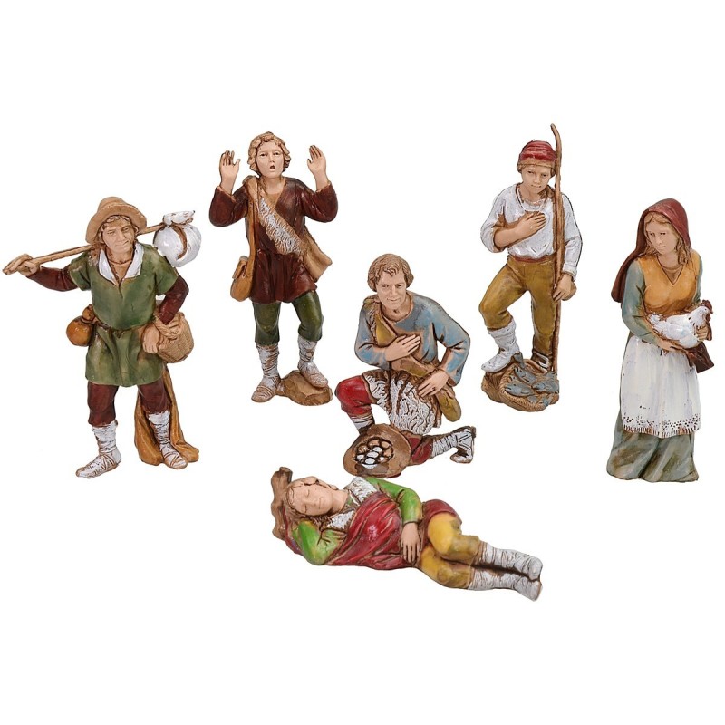 Conjunto de 6 figuras para pesebre de 8 cm Landi Moranduzzo