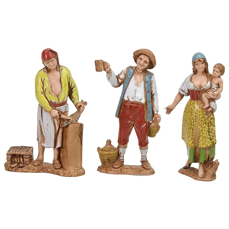 Conjunto de 3 figuras Napolitanas de 8 cm Landi Moranduzzo