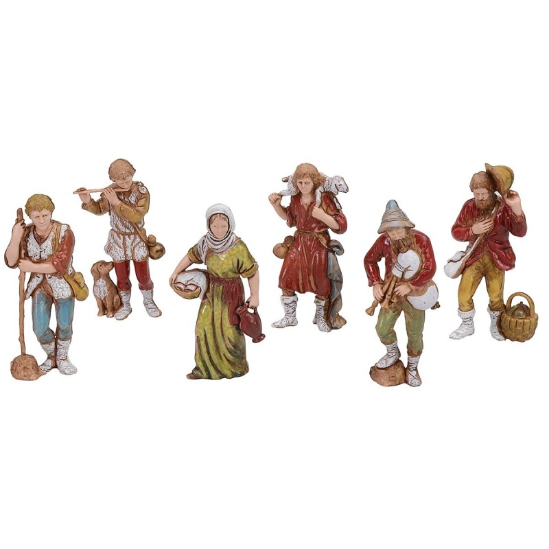 Set 6 statue per presepe 8 cm Landi Moranduzzo personaggi Mondo Presepi