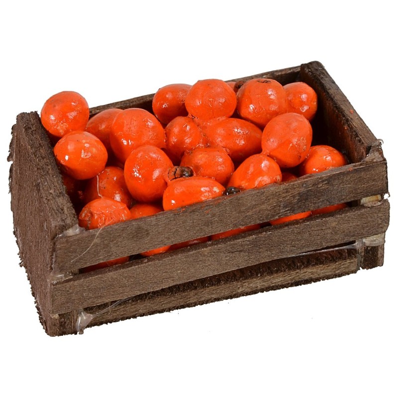 Caja de madera con naranjas cm 4,3x2,5x2,5 h | Mundo Belenes