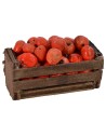 Caja de madera con manzanas cm 4,8x2,9x3 h altura, estatuas