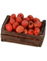 Caja de madera con manzanas cm 4,8x2,9x3 h altura, estatuas