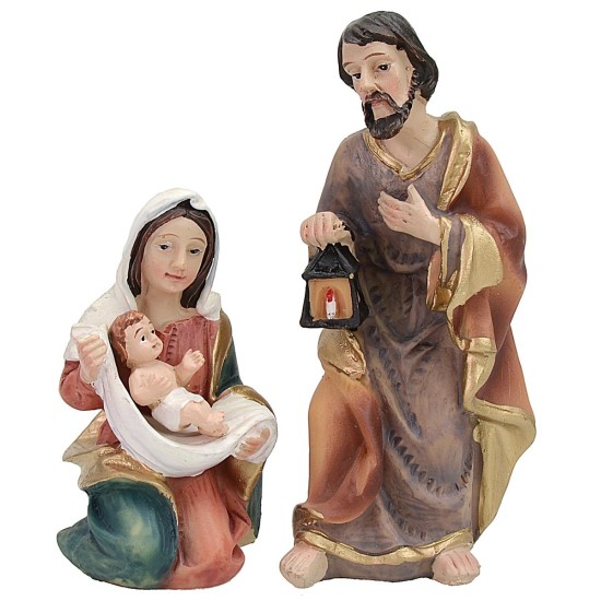 Natività 3 soggetti 9 cm in resina resina, serie, soggetti