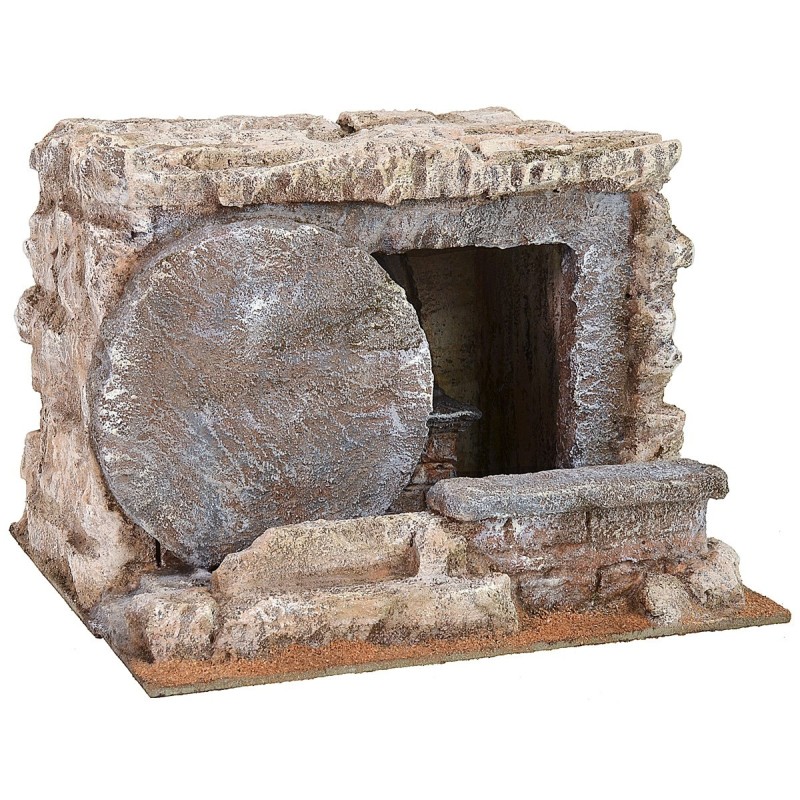 Sepolcro con porta tonda aperta 25x22x19 h altezza, statue