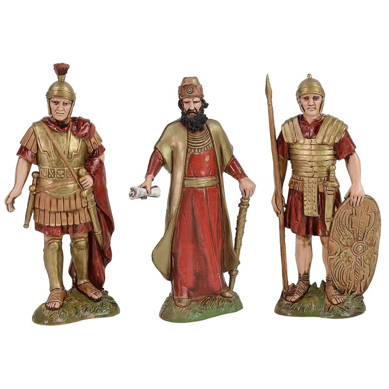 Conjunto de 2 soldados y Rey Herodes 12 cm Landi Moranduzzo Mundo Pesebres