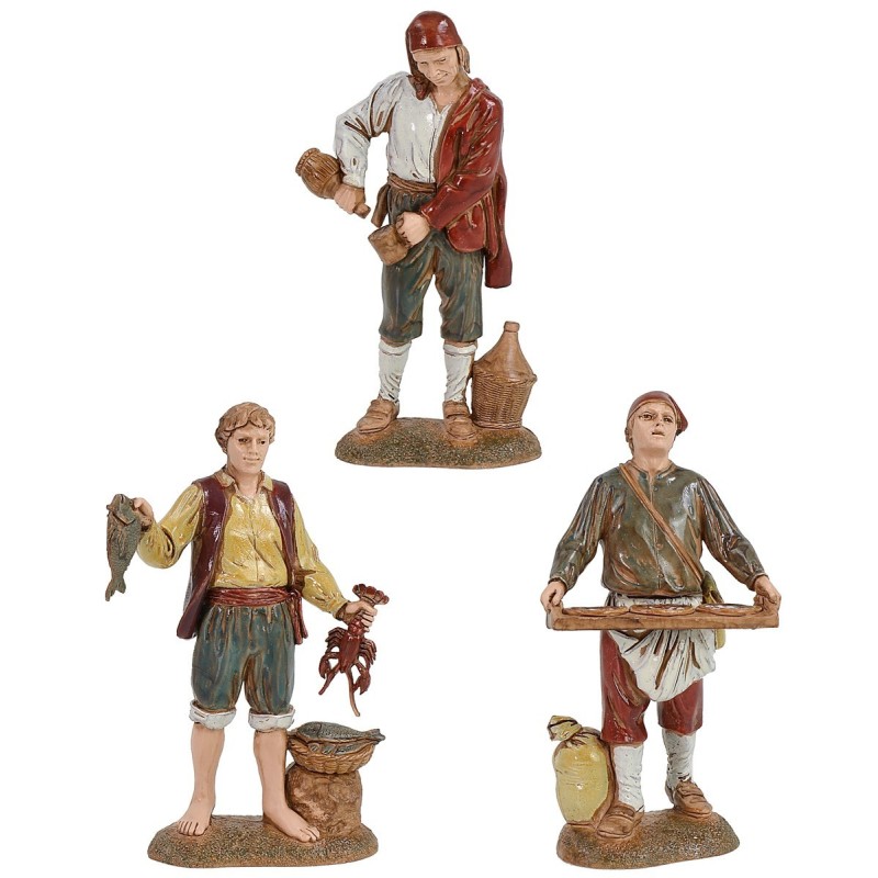 Conjunto de 3 estatuas Landi Moranduzzo 12 cm Mundo Pesebres