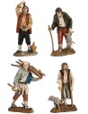 Set 4 personaggi Napoletani 12 cm Landi Moranduzzo Mondo Presepi