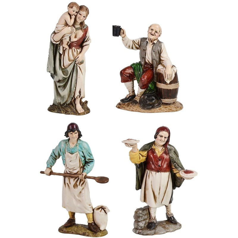 Conjunto de 4 estatuas de 12 cm Landi Moranduzzo Mundo Pesebres