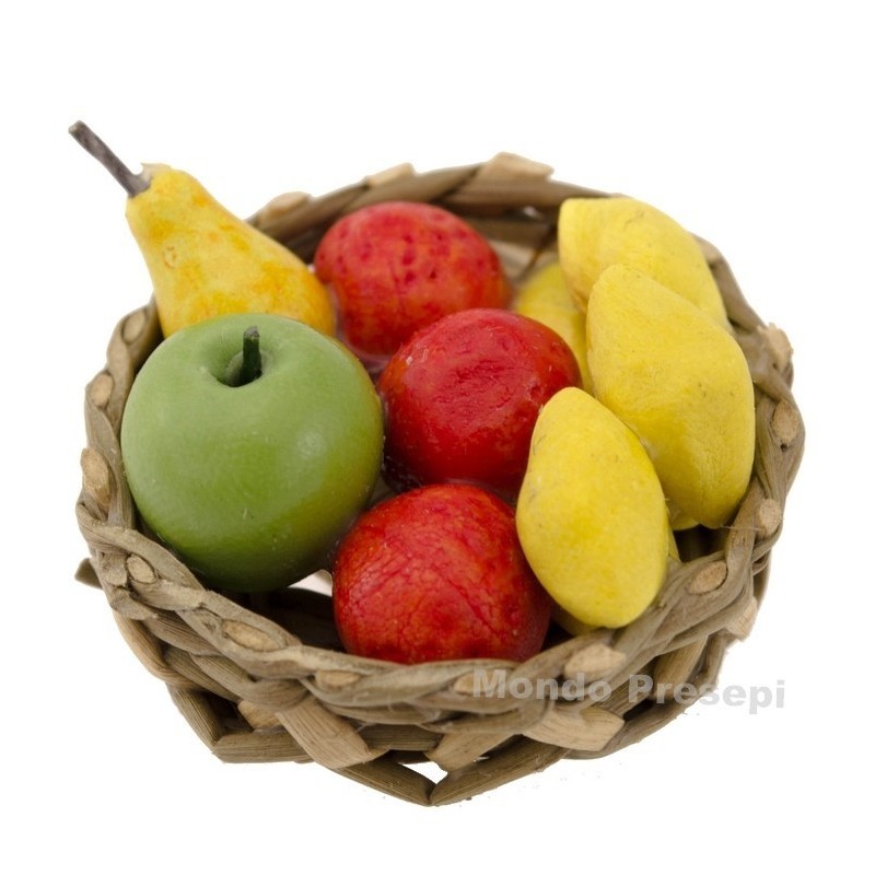 Wicker basket ø 3 cm with fruit