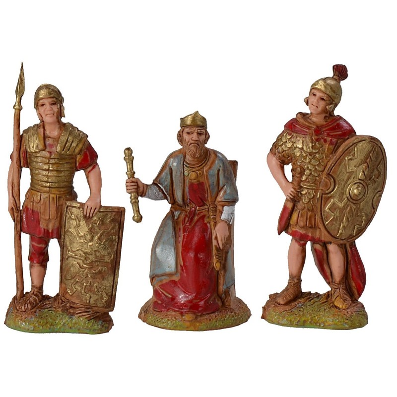 Re Herodes con 2 soldados romanos serie 6 cm Landi Moranduzzo Mondo Presepi