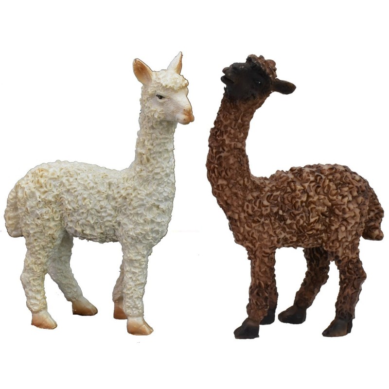 Pareja de llamas para estatuas de 10-12 cm de altura | Mundo Pesebre