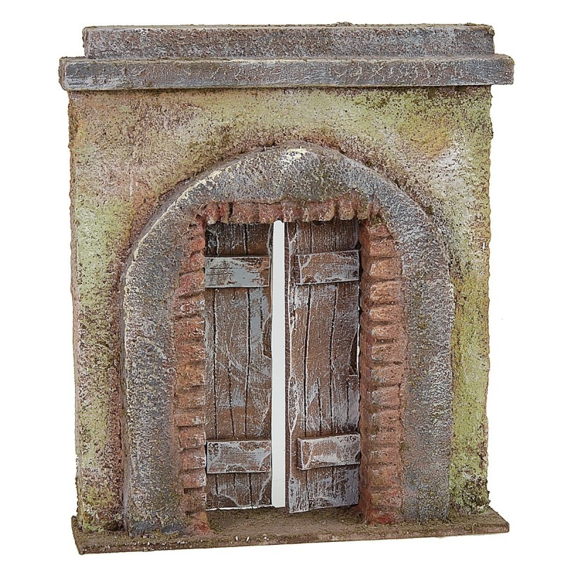 Façade with arch and door 14.5x3.5x17.5 cm h for 8-10 cm statues