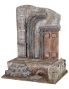 Ancient temple ruin with door 24x16.5x30h cm for statues