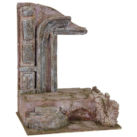 Rudere di tempio antico cm 19,5x14,5x25 h per statue 10 cm