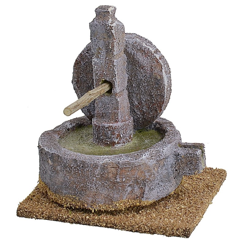 Molino de piedra para pesebre de 8x6x8 cm, estatuas, corcho