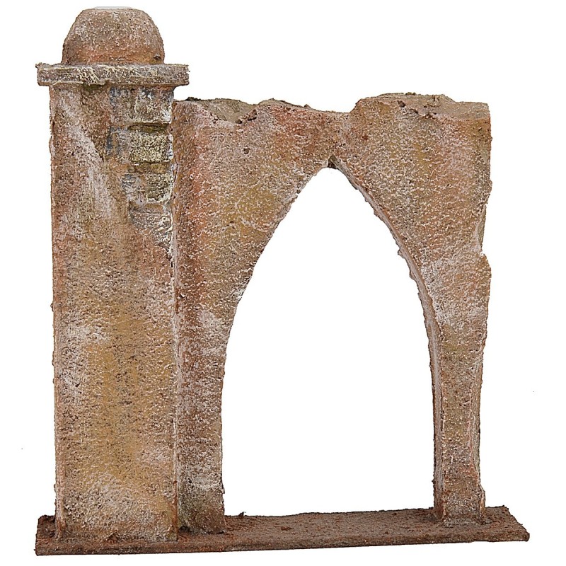 Arco de entrada con columna lateral cm 17x4,5x18,5 h | Mundo Belenes