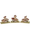 Set 6 casette per presepe cm 10x5x8 h altezza, casette, gruppi