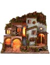 Presepe illuminato con fontana funzionante cm 61,5x41x52,5 h