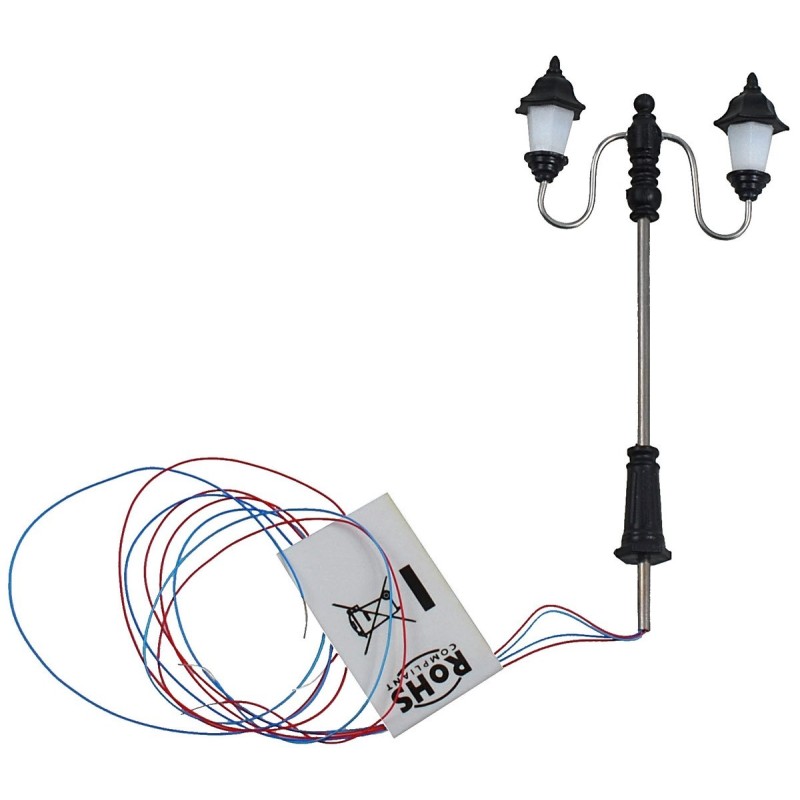 Street lamp 7 cm with double lantern and 3V LED light