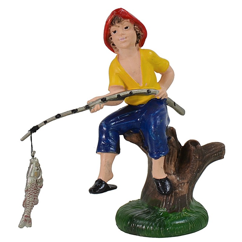 Pescador con pez 10 cm color en pvc Mundo