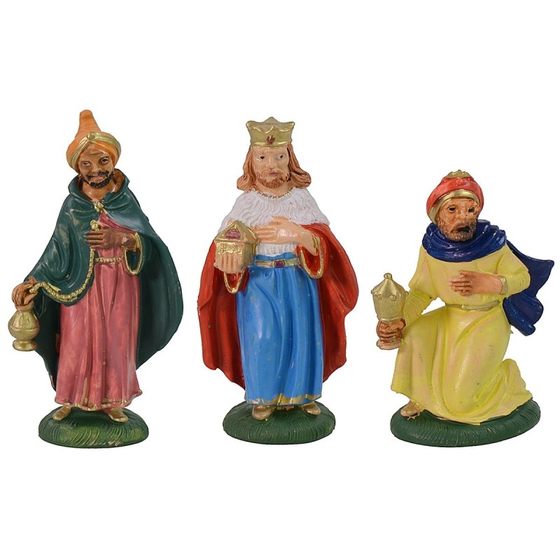 Tres Reyes Magos 10 cm color en pvc Mundo Belenes