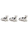 Set 3 mucche pezzate con 3 vitellini cm 2,3x1,5 mucca, altezza