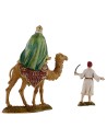 Tres Reyes Magos a camello con camelleros serie 10 cm Landi