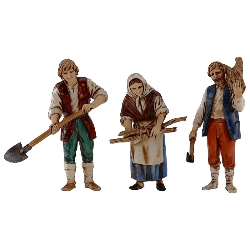 Set 3 statue 10 cm Landi Moranduzzo Mondo Presepi