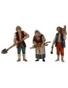 Set 3 statue 10 cm Landi Moranduzzo Mondo Presepi