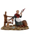 Old lady spinning with dove series 10 cm Landi Moranduzzo