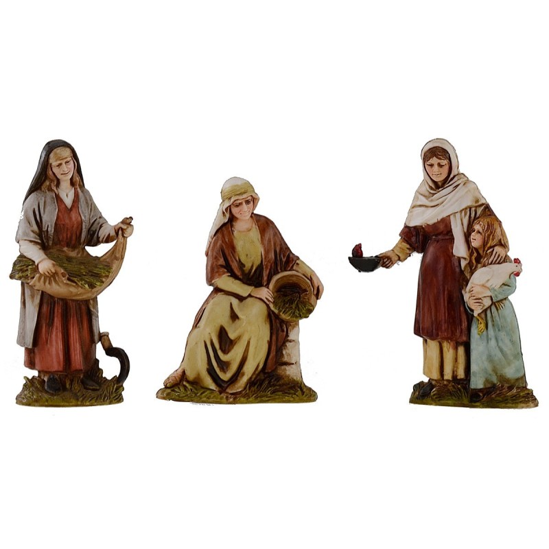 Conjunto de 3 mujeres serias de 10 cm Landi Moranduzzo fig. Históricas Mundo