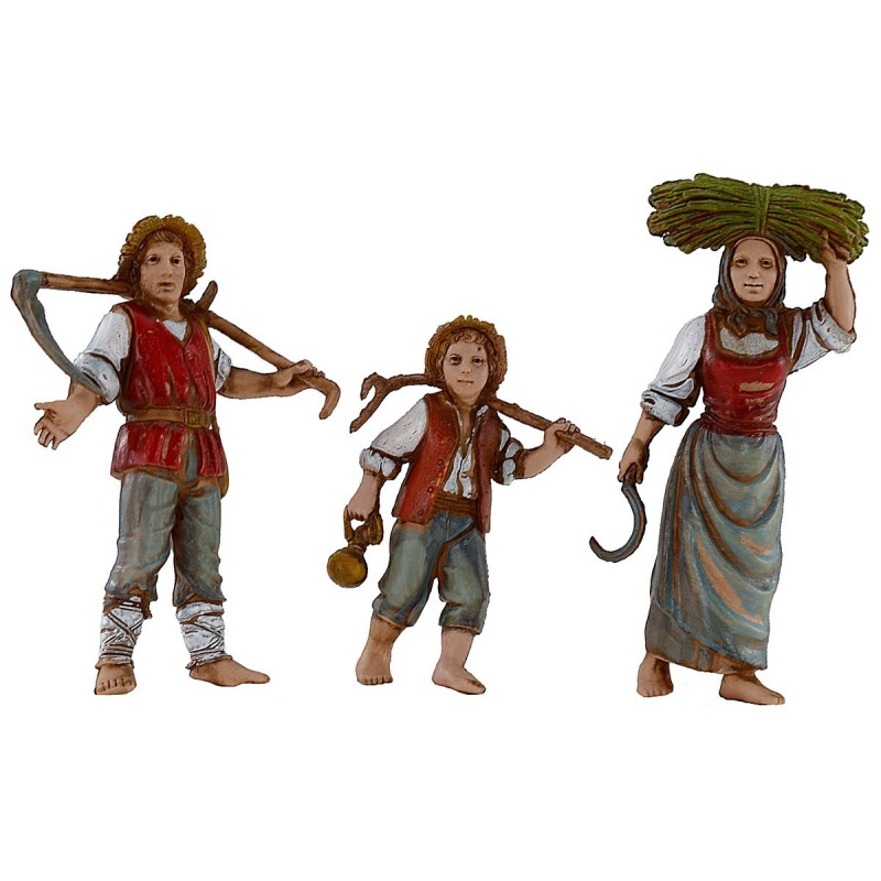 Conjunto Familia campesina serie 10 cm Landi Moranduzzo Mundo