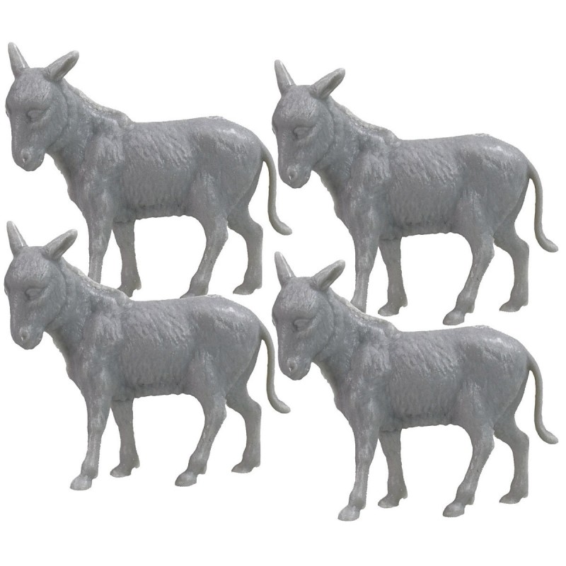 Conjunto de 4 burros de 4x3,5 cm - Cod. W06 Mundo Pesebres