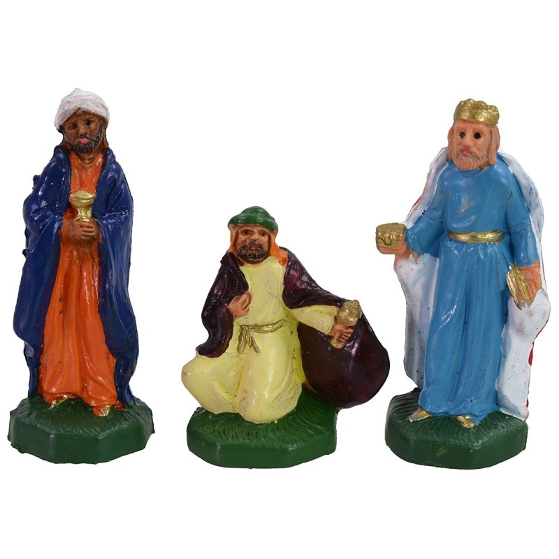 Conjunto de tres Reyes Magos de 4 cm en PVC Mondo Presepi