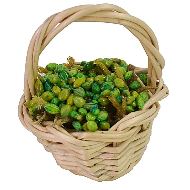 Cesta de mimbre con aceitunas cm ø 2,5x3 h cesta con naranjas