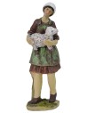 Ragazza con agnello in resina 25 cm base, resina, agnello