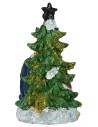 Natività 5,5 cm in resina con albero cm 5,7x5,6x10,2 h albero