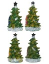 Set 4 Nativity 5.5 cm in resin with tree 5.7x5.6x10.2 cm h