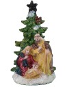 Set 4 Nativity 5.5 cm in resin with tree 5.7x5.6x10.2 cm h