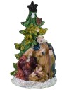 Set 4 Nativity 5.5 cm in resin with tree 5.7x5.6x10.2 cm h