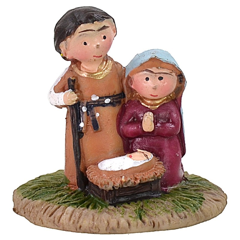 Nativity naif 3 cm in resin