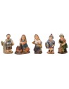 Set 5 statue 3 cm in resina presepe resina, statue, donna