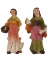 Conjunto de 4 personajes de 5 cm en resina, pastor, mujer, figuras.