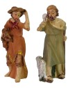 Conjunto de 4 personajes de 5 cm en resina, pastor, mujer, figuras.