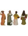 Conjunto de 4 personajes de 5 cm en resina, pastor, mujer, figuras.