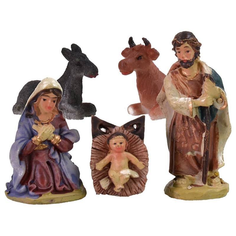 Natividad 5 figuras en resina serie 5 cm | Mundo Pesebres